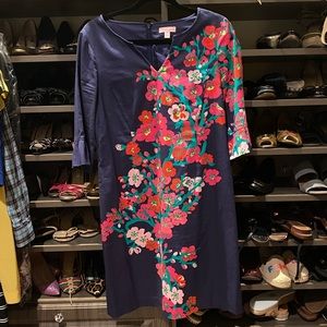 Lilly Pulitzer Navy Floral Dress Size 10